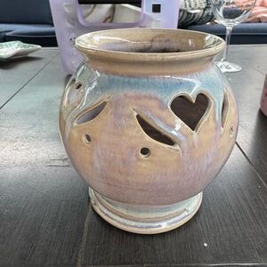 Heart Cutout Ceramic Vase